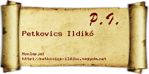 Petkovics Ildikó névjegykártya