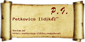 Petkovics Ildikó névjegykártya